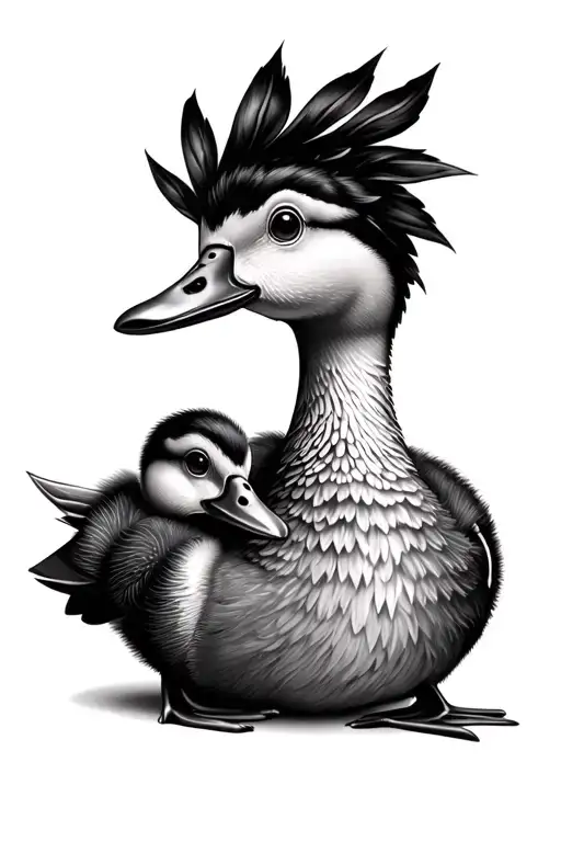 Mama And Baby Duck Wearing