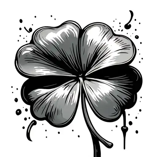 Four Leaf Clover Puffy Graffiti Style Mural