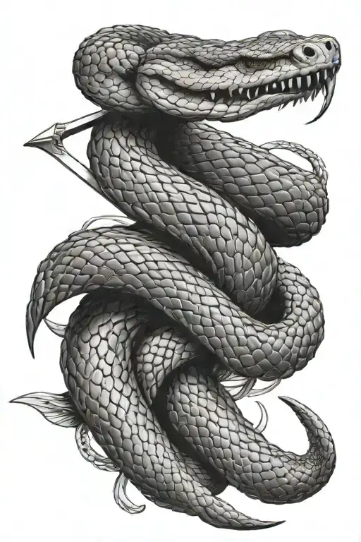 Snake Wrapped Around Longsword