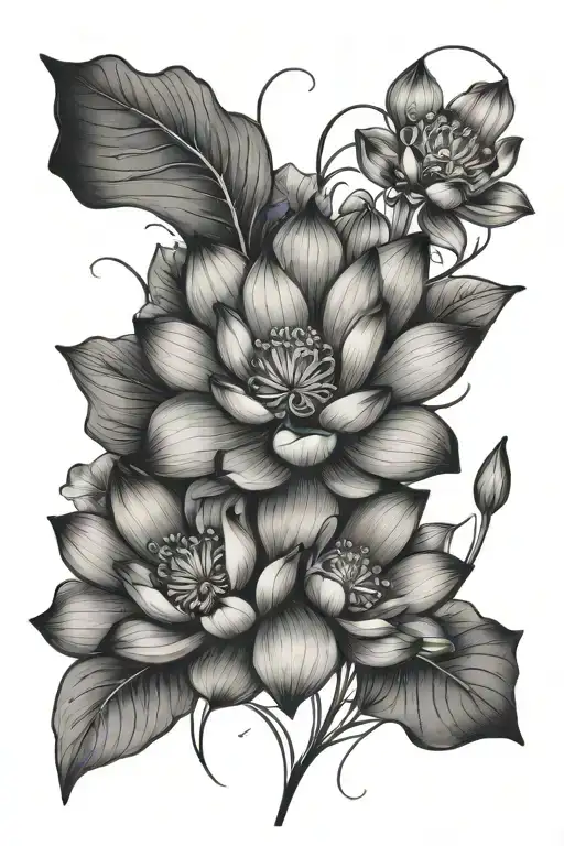 Lotus Flowers And Violets