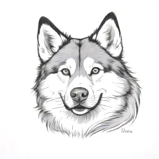 Fat Fluffy Sassy Short Husky Dog