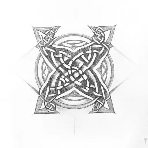 Star With Celtic Symbol