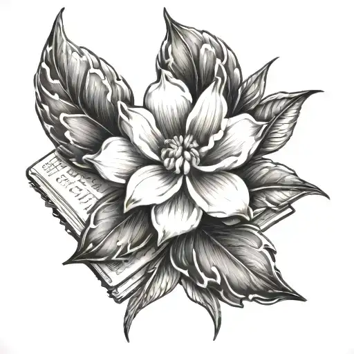 Lottus Flower On A Book