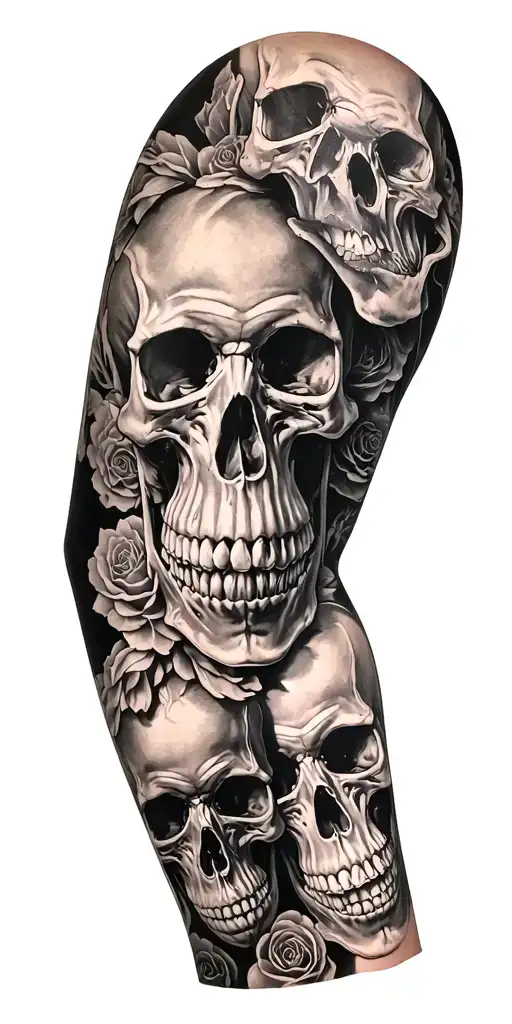 Skulls Connected Up Arm Sleeve