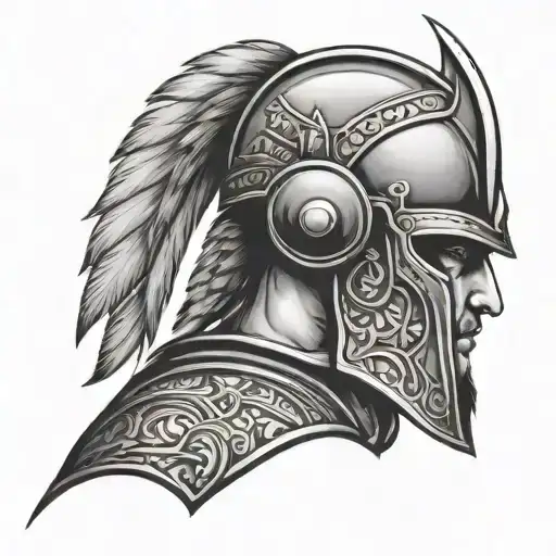 Warrior With His Helmet And Band