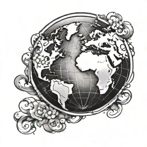 Initial Around A Globe Surrounded