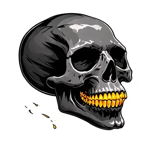 Skull With Golden Teeth