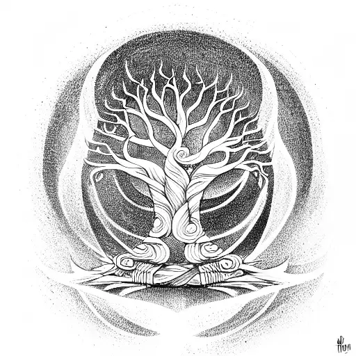 Tree Of Life With Spiral Buddhism