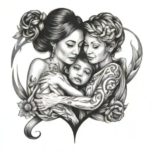 Please Create A Tattoo As A Symbol Of Mother-daughter Love