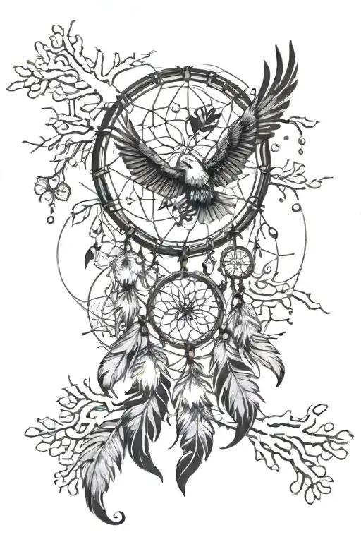 Dream Catcher And Snow And Trees And Travel And Feathers