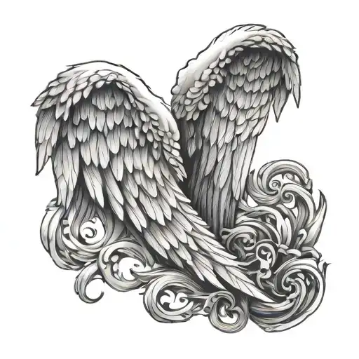 Unique And Simple Angel Wings Holding