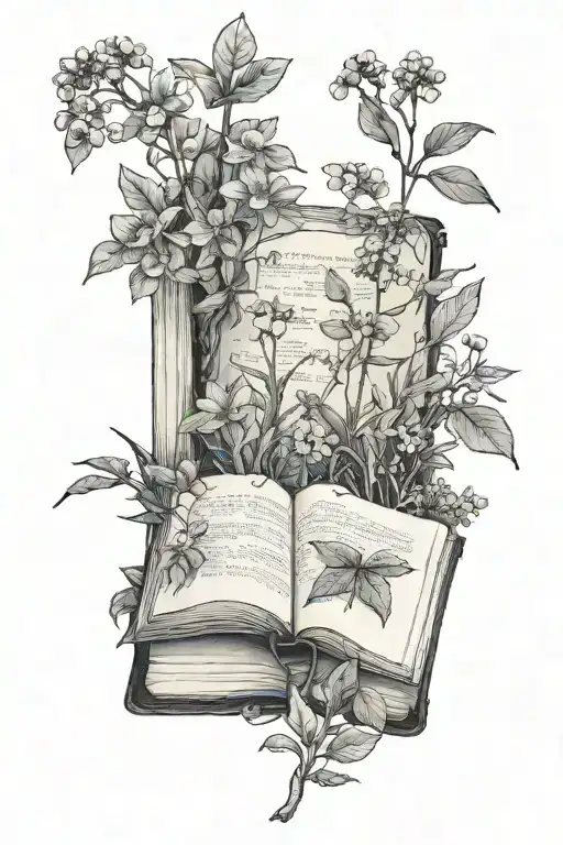 Open Book With Australian Native Plants Growing Out Of It