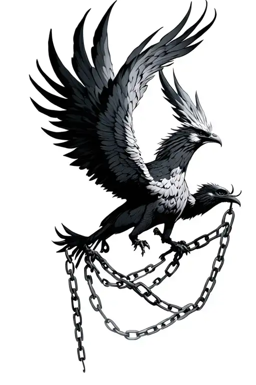 Simplistic Phoenix Breaking Free From Chains
