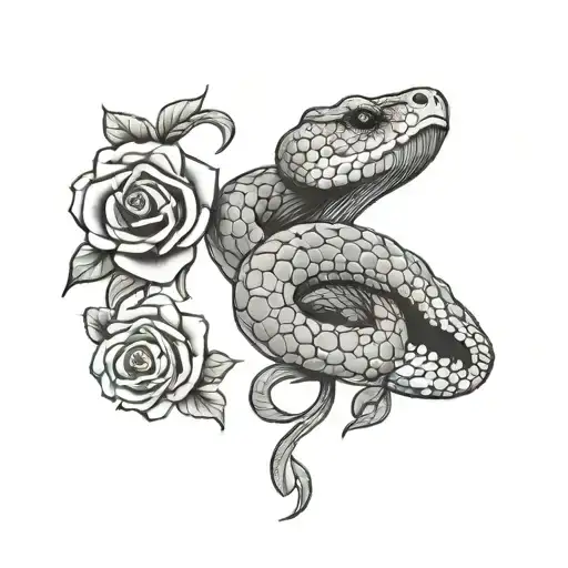 Throat Tattoo Snake And Roses