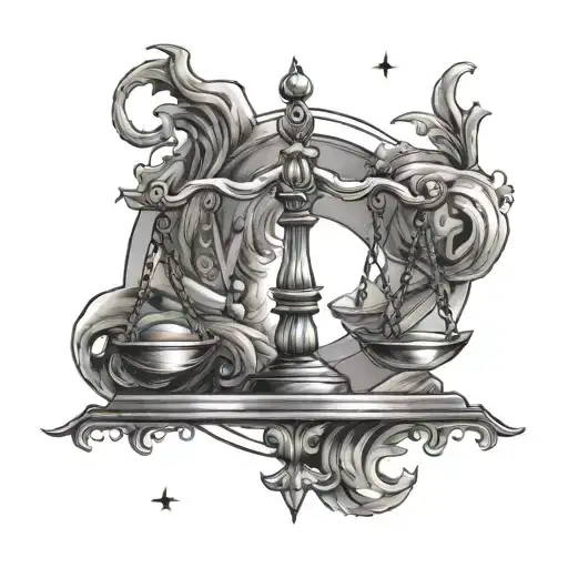 Scale Balanced Libra Zodiac Sign