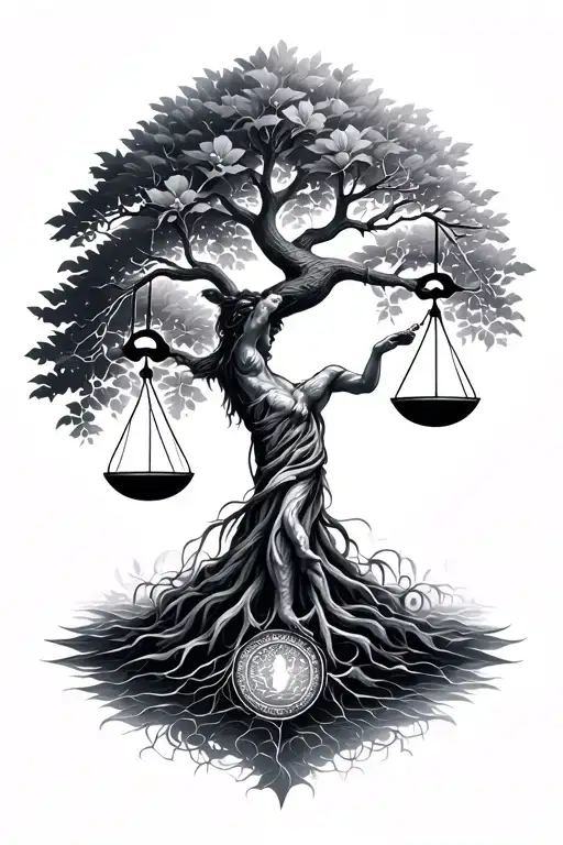 Libra Godded With The Tree Of Life Tree