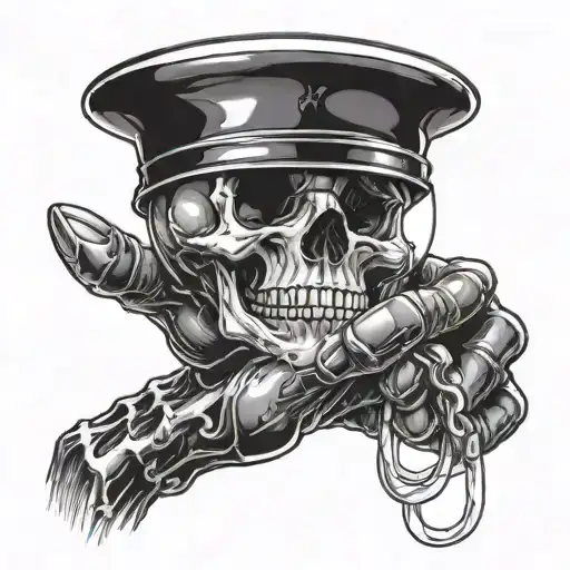 Skull Hand Holding Glass Filled