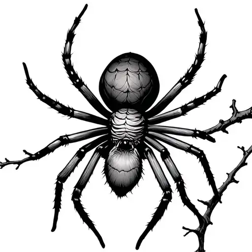 Spider On Tree Branch