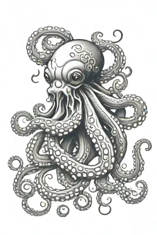 Octopus Holding A Heart