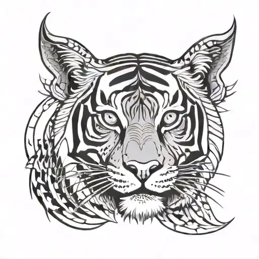 Tiger Egyptian Design Inspired