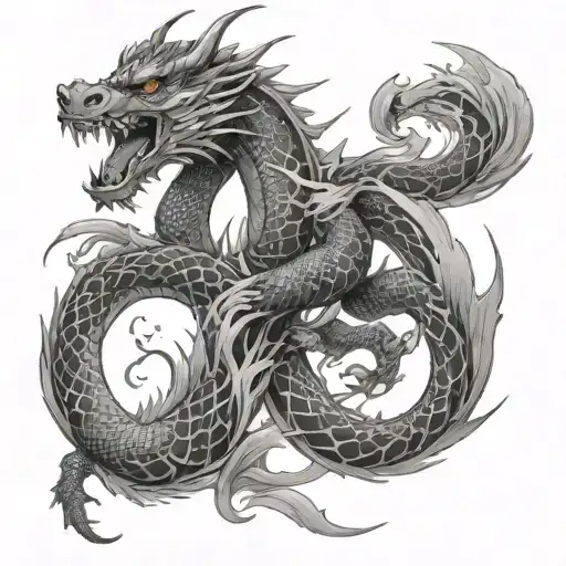 Japanese Name With Dragon Emerging