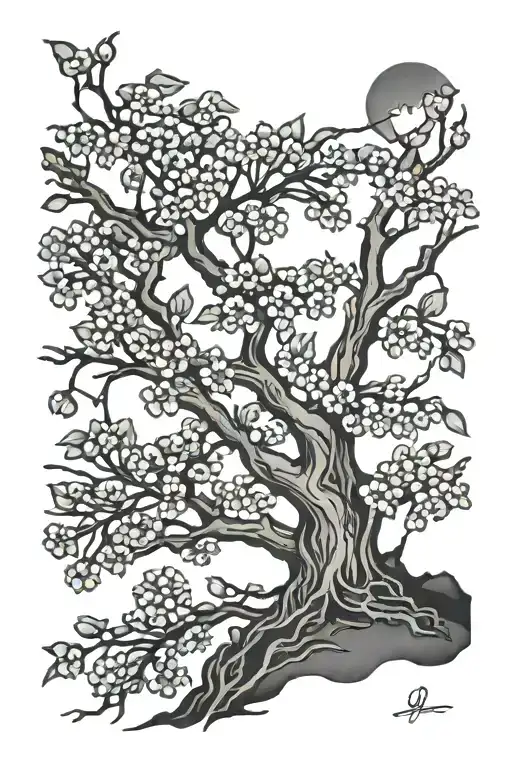 Dead Cherry Tree Under The Night