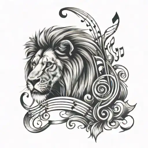 Lion And Music Note