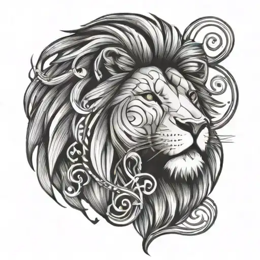 Lion With Music Note Intertwined