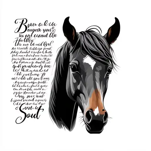 Racehorse Next To A Quote On Shoulder