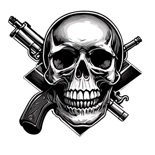 Skull Pistol Crossed