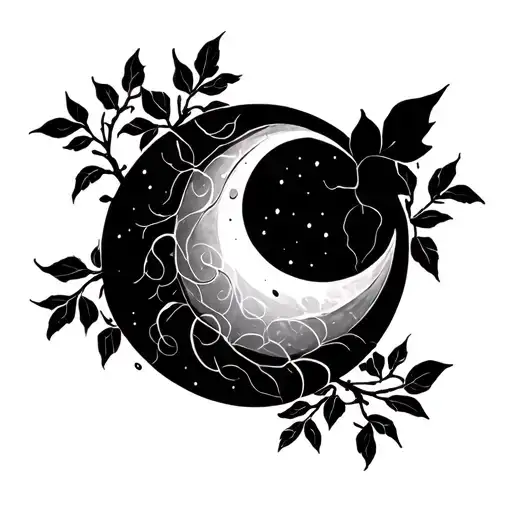 Crescent Moon With Vine Wrapping