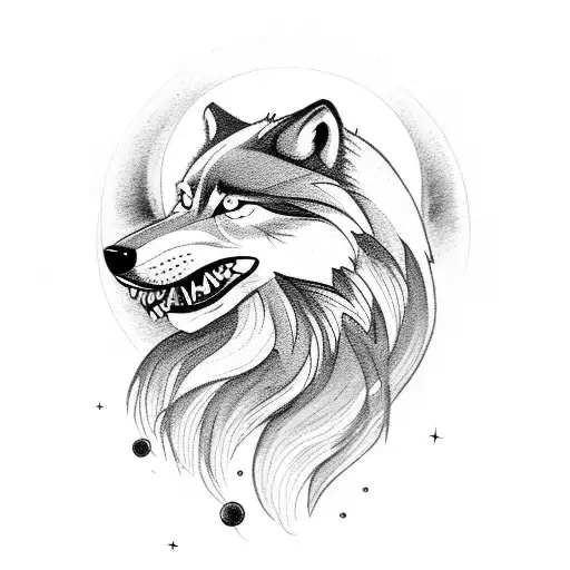 A Wolf Howling At The Moon Made Of Honey