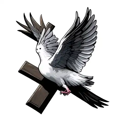 Dove With A Cross Behind It