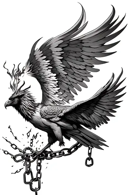 Phoenix Breaking Free From Chains