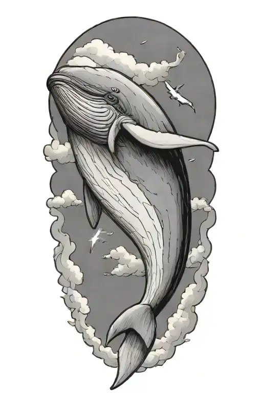 Smiling Half Sperm Whale Half Thermonuclear Missile Falling Through The Atmosphere