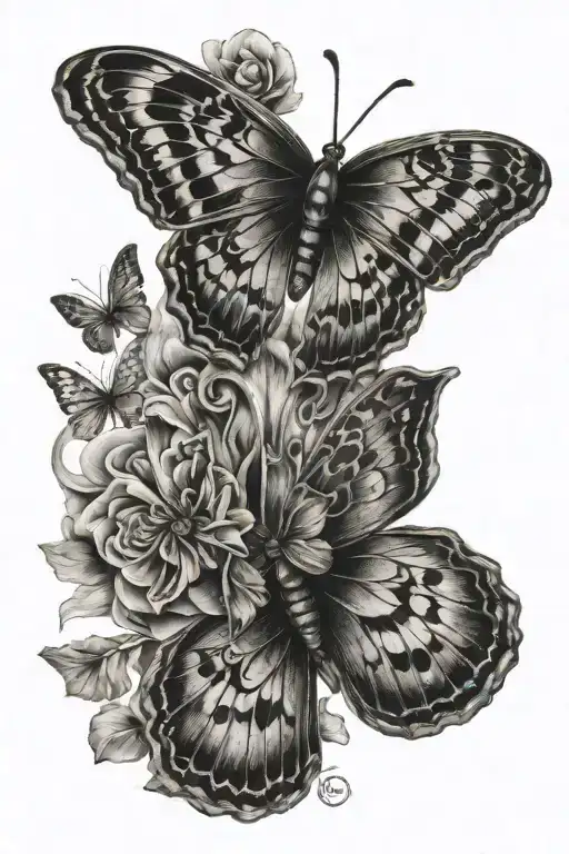 Butterfly 1 Wing Baby Foot Print Merged