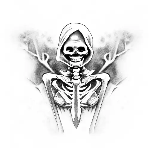 Woman Face Blending In Skeleton