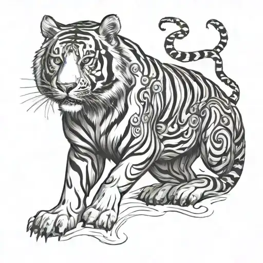 Sak Yant Tiger Full Body Thai Tatto Design