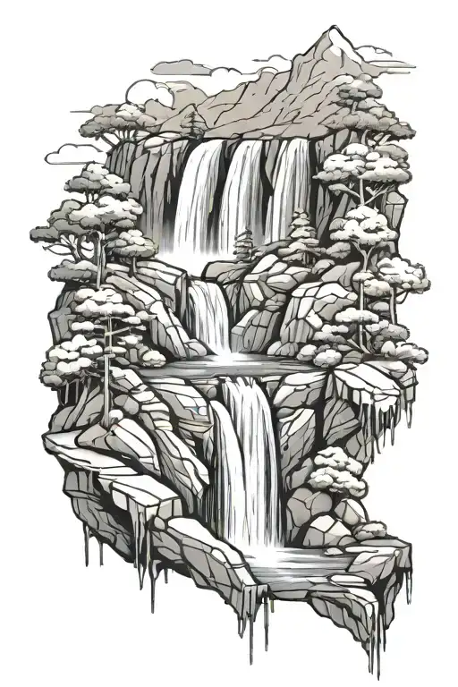 Outdoor Mountain Waterfall Theme Forearm