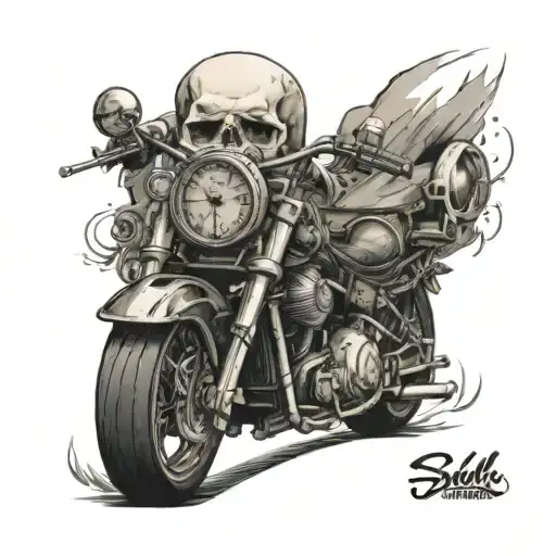 Skull Watch Electric Locomotive Motorcycle Milf