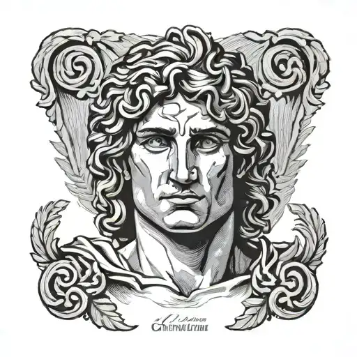 Alexander The Great Portrait Surrounded By A Quote Of His