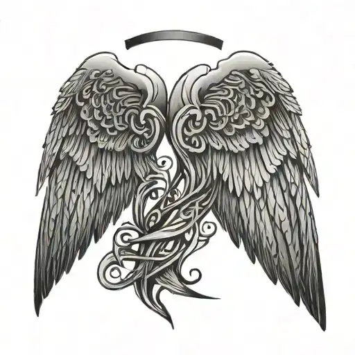 Simple Tribal Angel Wings