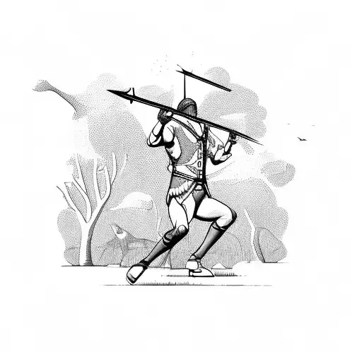 Point Of View Of An Archer Aiming At A Deer