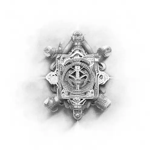 A Religious Symbol Made Up Of Intricate Gun Parts