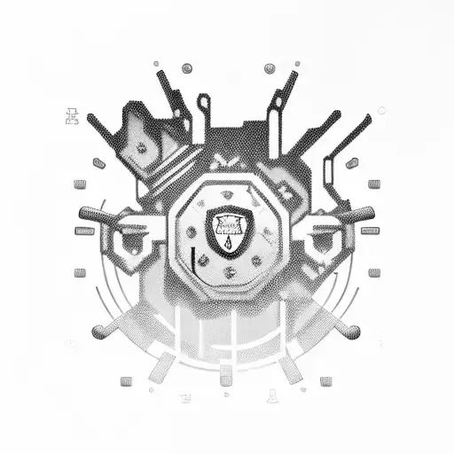 A Cybernetic Police Officer Battling Virtual Enemies In A Dystopian Cityscape