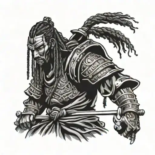 Black Samurai Warrior With Dreadlocks