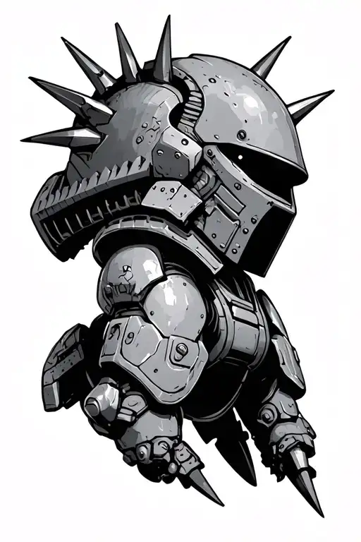 Space Marine Eith Spikes On The Shoulder Pads