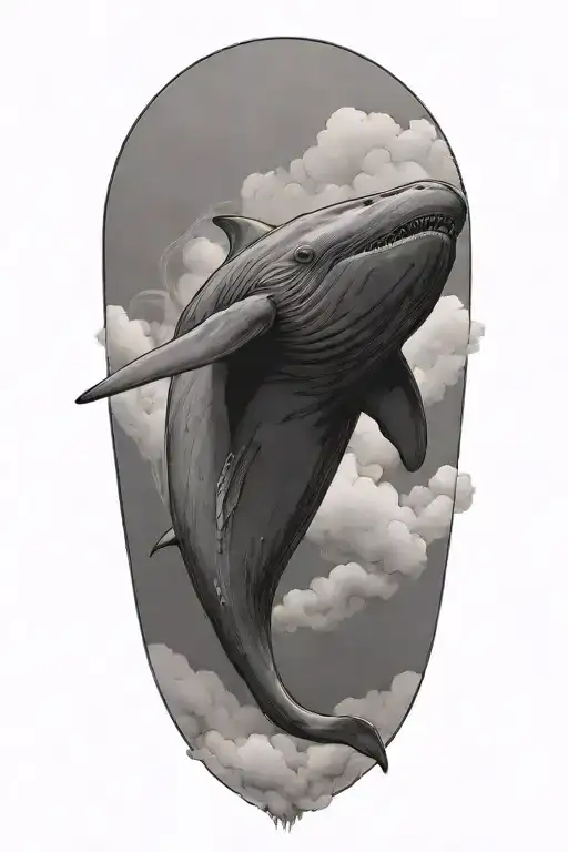 Smiling Half Sperm Whale Half Thermonuclear Missile Falling Through The Atmosphere