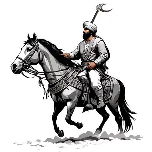 Sikh Warrior On Horse