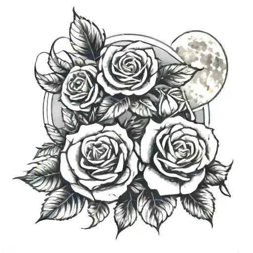 Roses Moon Surrounded